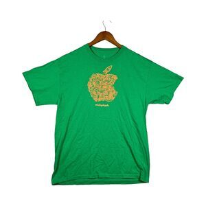 Apple Store Today at Apple T Shirt Graffiti Filled Apple I Phone Green L